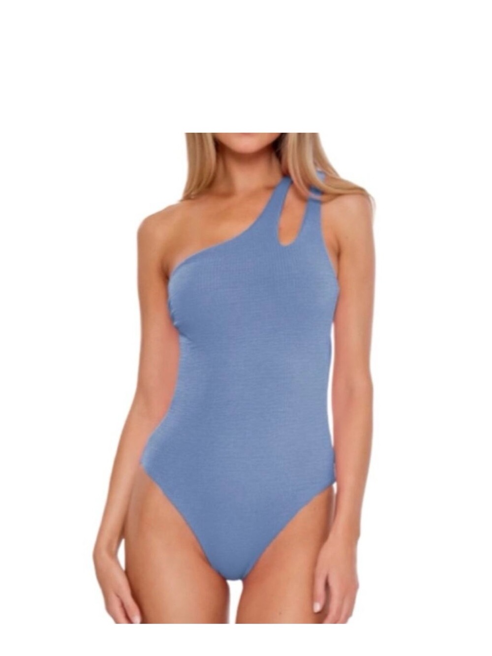BECCA Violet Asymetric One Piece Swimsuit